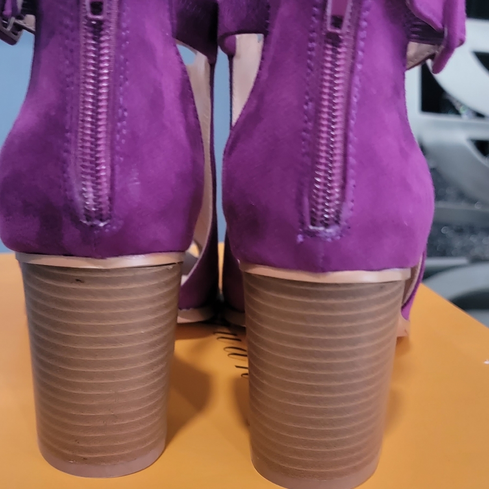 Women's platform open toe shoes. Violet - Picture 3 of 8